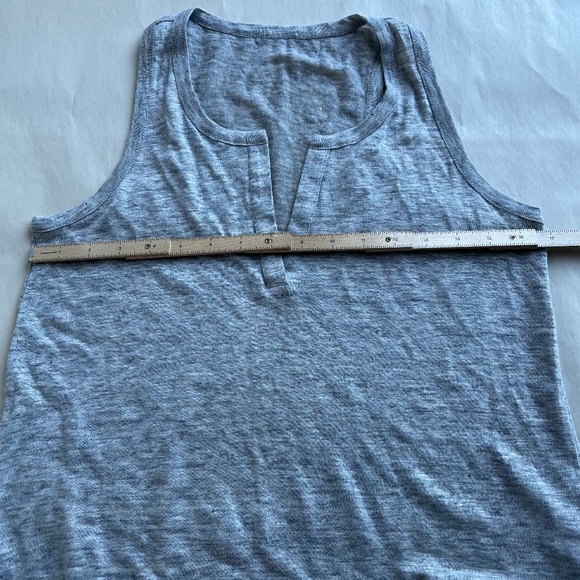 Vince Split Neck Linen Relaxed Casual Pocket Pullover Gray Tank Top Blouse Small - Picture 6 of 8